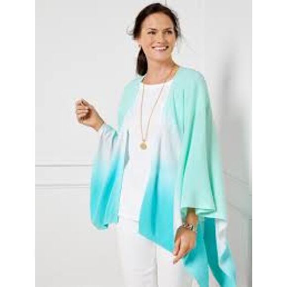 Talbots Blue Ombre Ruana Wrap One Size NWT - Picture 1 of 5